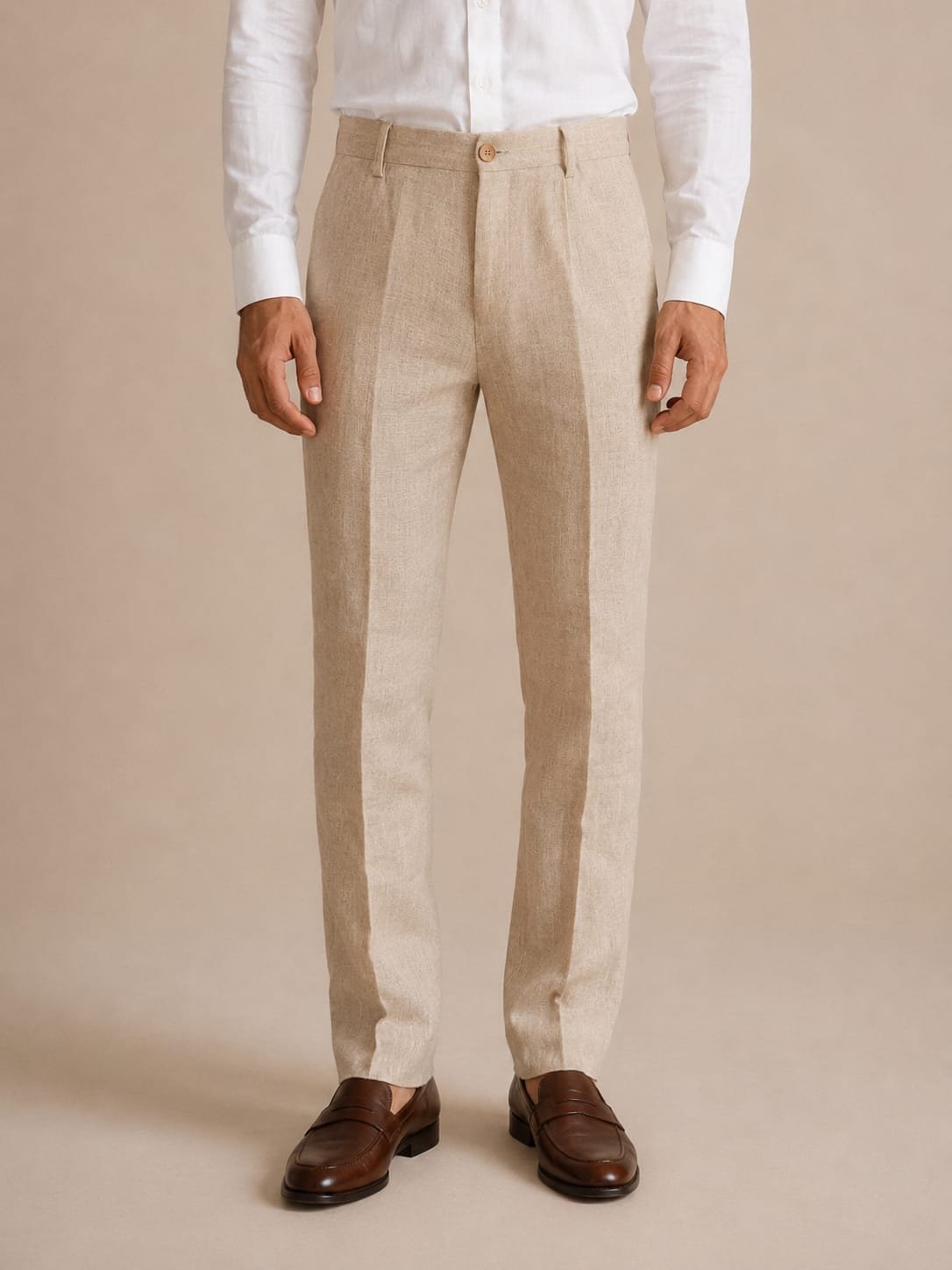 Front View – Breclo Pure Linen Trousers