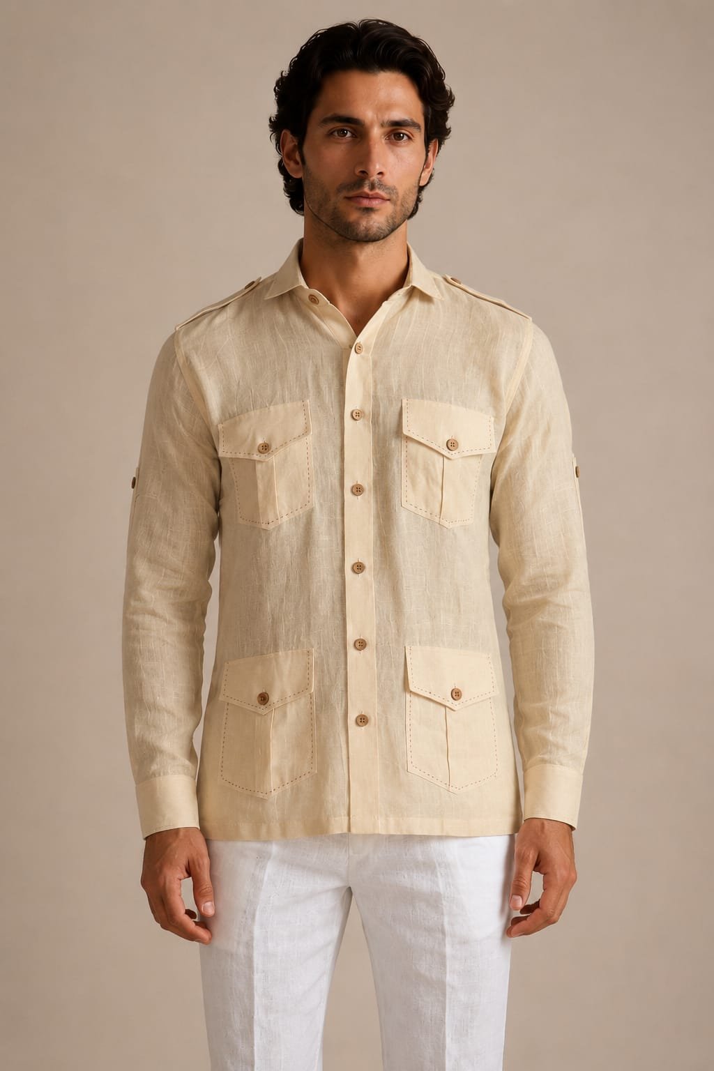 Biege – Breclo Pure Linen Hunting Shirt