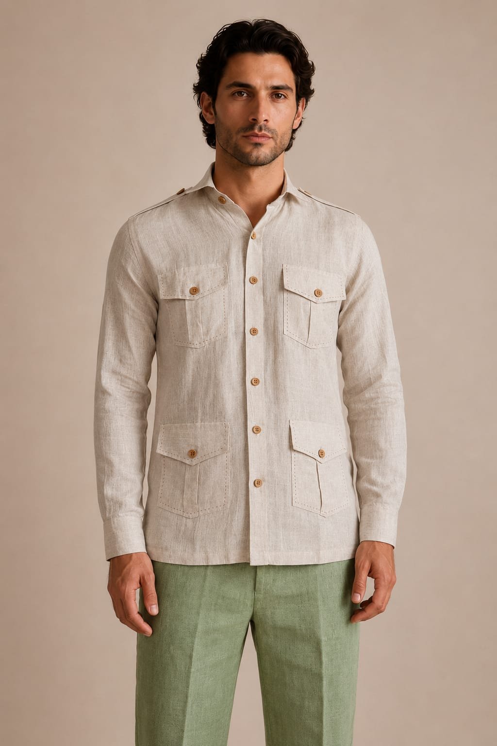 Natural Linen – Breclo Pure Linen Hunting Shirt