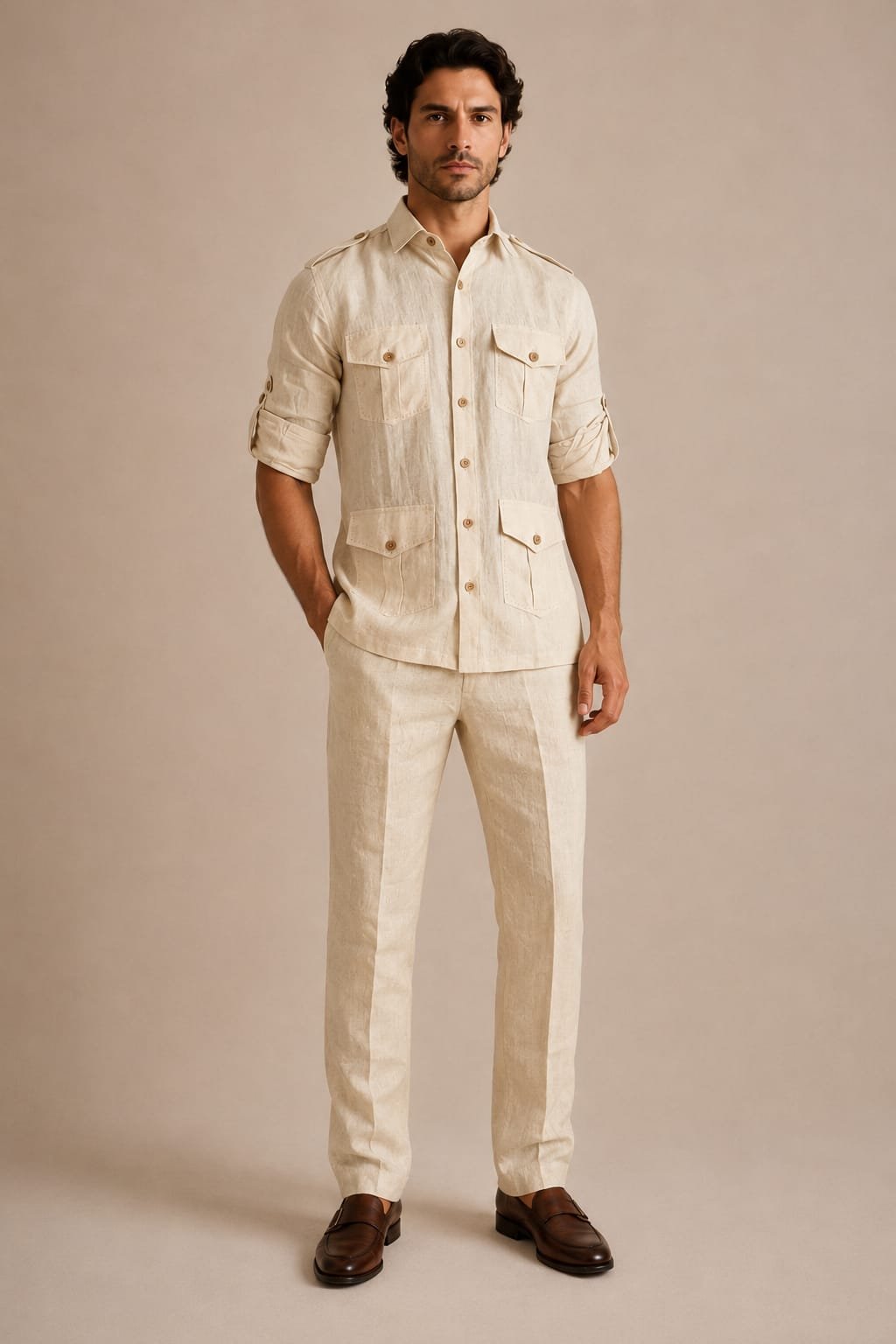 Beige Shirt + Beige Trouser