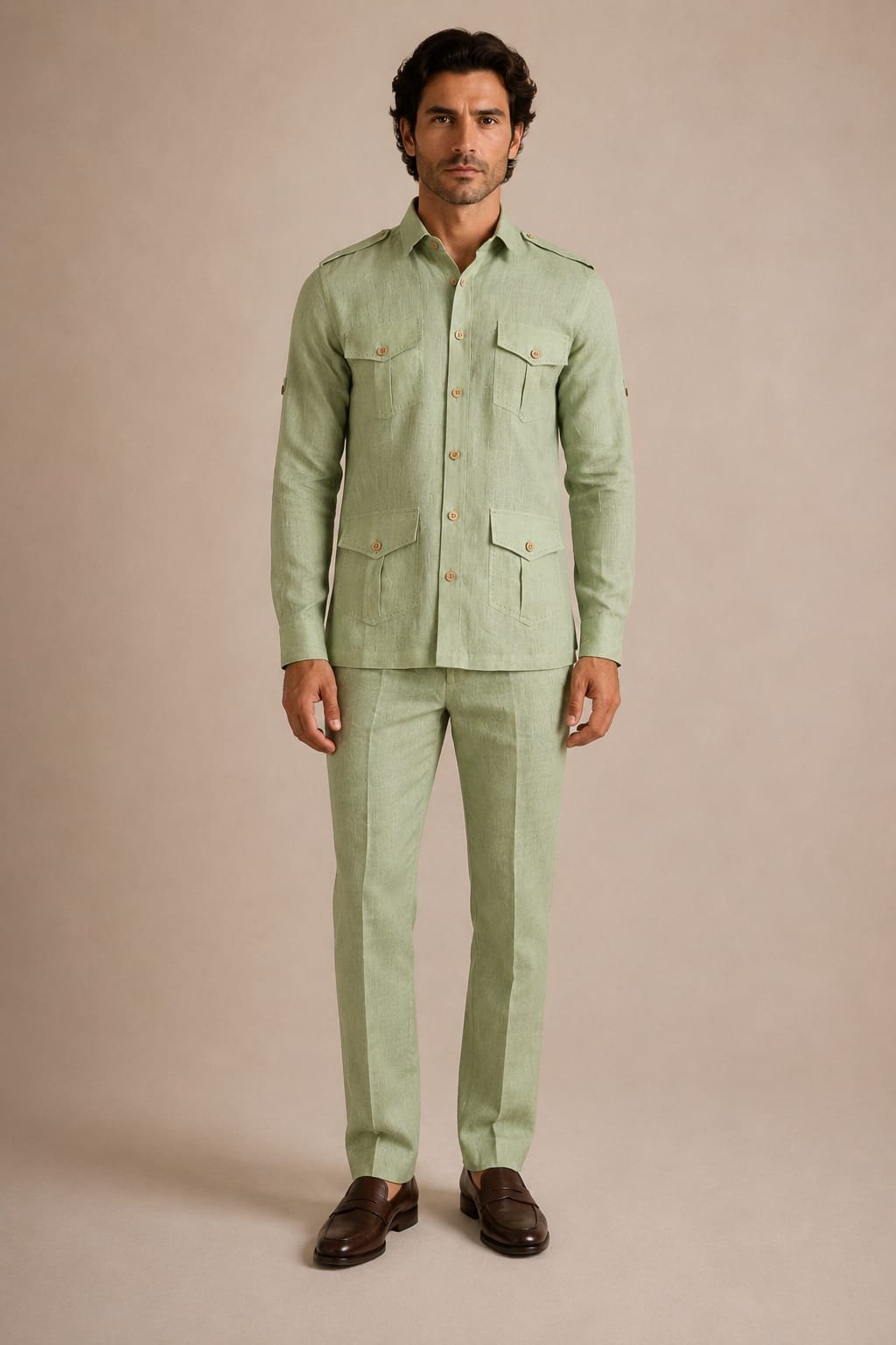 Sage Green Shirt + Sage Green Trouser
