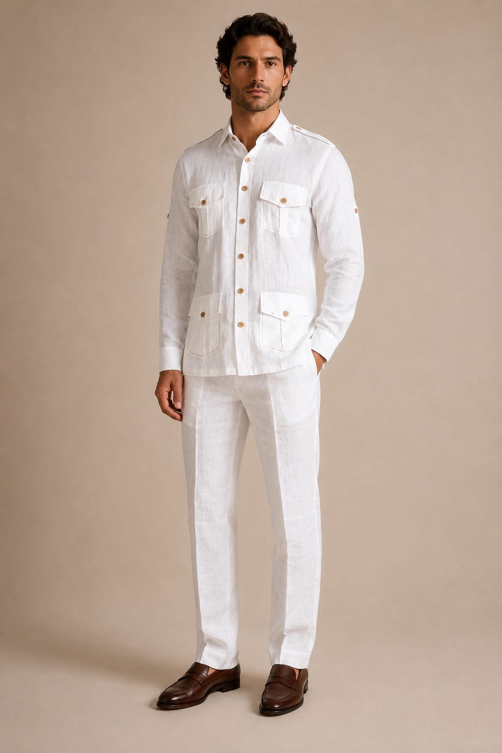 White Shirt + White Trouser