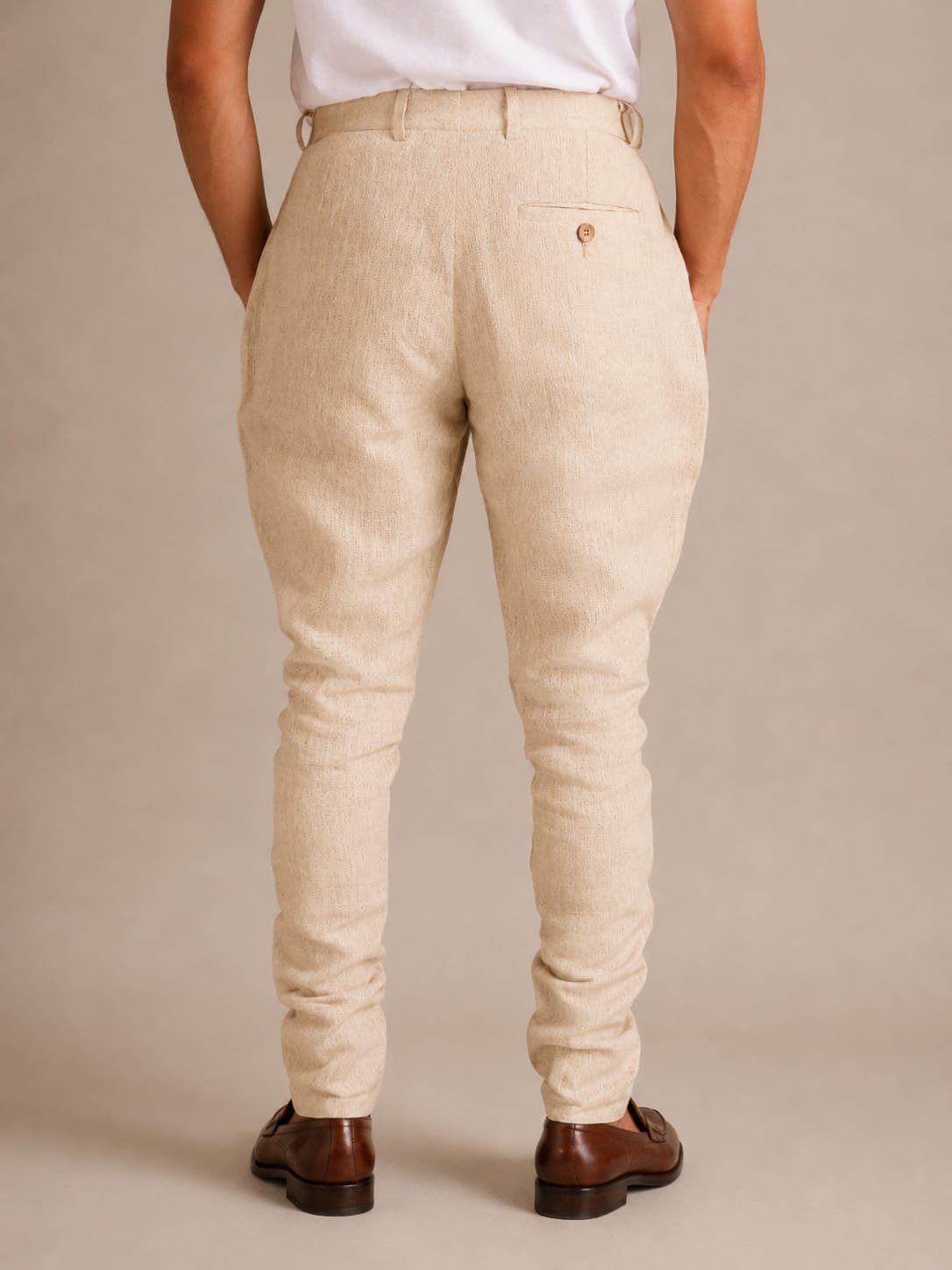 Back View – Breclo Pure Linen Trousers